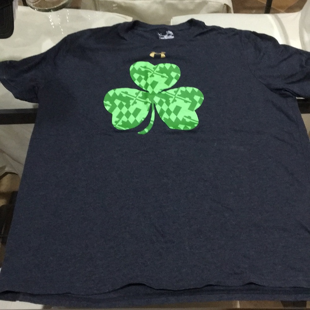 Black with Green Clover Under Armour T-Shirt